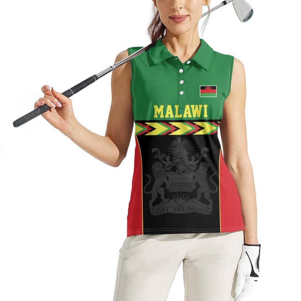 Malawi Cricket Custom Women Sleeveless Polo Shirt Malawi Chevron Pattern - Wonder Print Shop