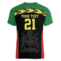 Malawi Cricket Custom Women V-Neck T-Shirt Malawi Chevron Pattern - Wonder Print Shop