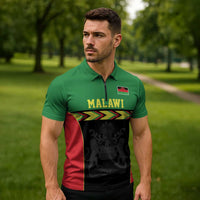 Malawi Cricket Custom Zipper Polo Shirt Malawi Chevron Pattern - Wonder Print Shop