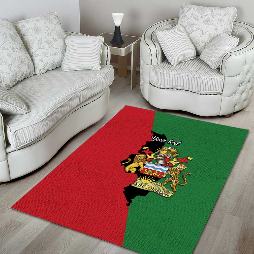 Malawi Flag Map Area Rug Simple Malawi Emblem Coat of Arms - Wonder Print Shop