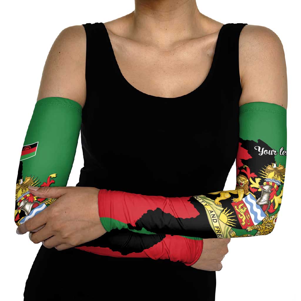 Malawi Flag Map Arm Sleeves Simple Malawi Emblem Coat of Arms - Wonder Print Shop