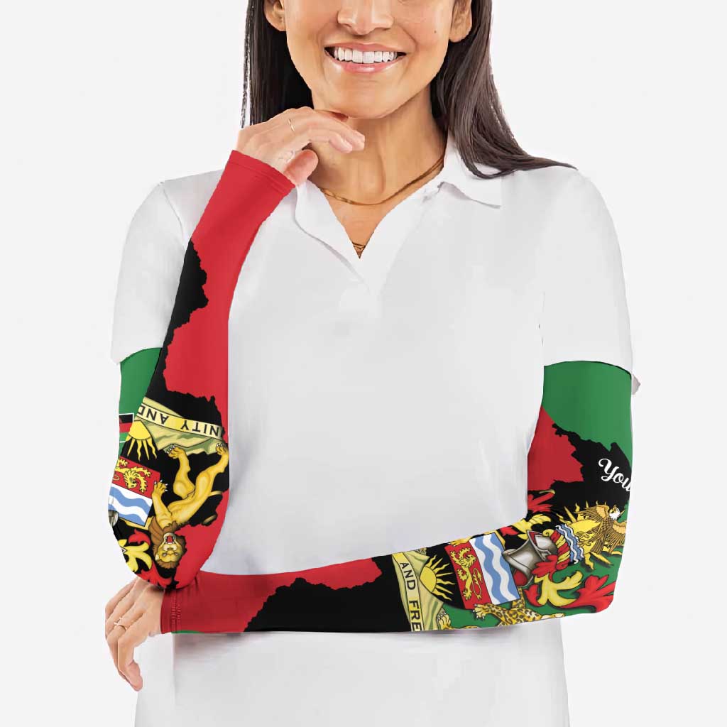 Malawi Flag Map Arm Sleeves Simple Malawi Emblem Coat of Arms - Wonder Print Shop