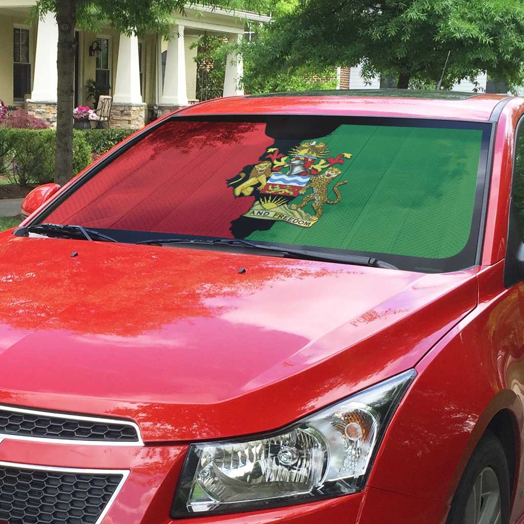 Malawi Flag Map Auto Sun Shade Simple Malawi Emblem Coat of Arms - Wonder Print Shop
