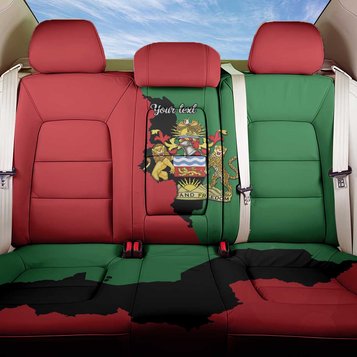 Malawi Flag Map Back Car Seat Cover Simple Malawi Emblem Coat of Arms - Wonder Print Shop