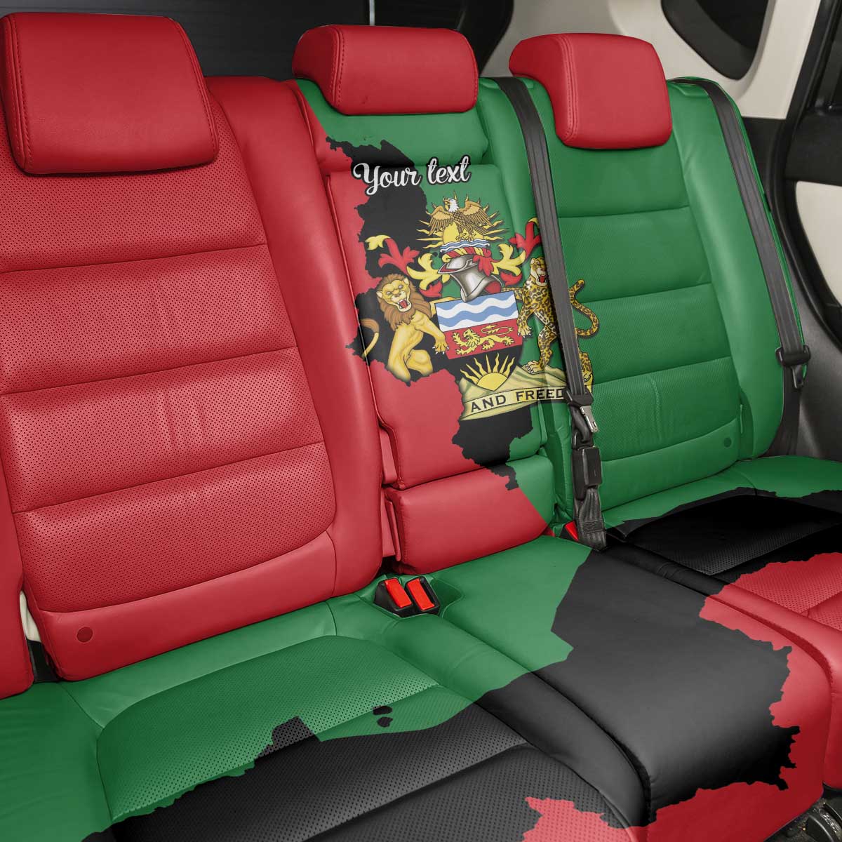 Malawi Flag Map Back Car Seat Cover Simple Malawi Emblem Coat of Arms - Wonder Print Shop