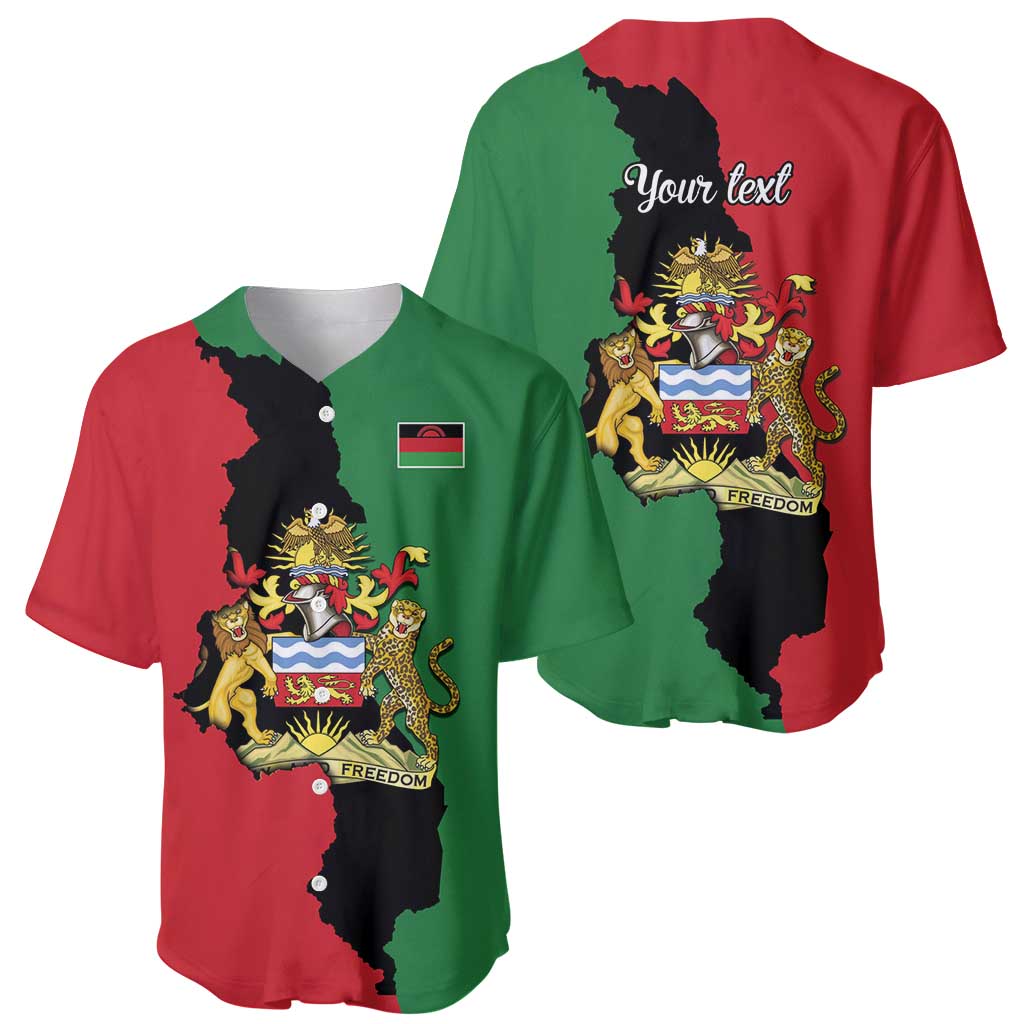 Malawi Flag Map Baseball Jersey Simple Malawi Emblem Coat of Arms - Wonder Print Shop