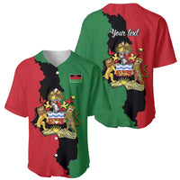 Malawi Flag Map Baseball Jersey Simple Malawi Emblem Coat of Arms - Wonder Print Shop