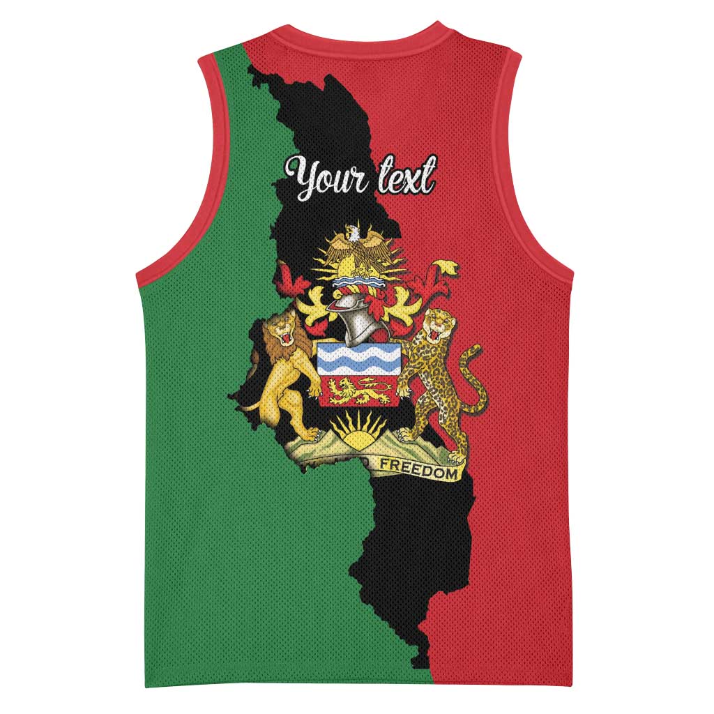 Malawi Flag Map Basketball Jersey Simple Malawi Emblem Coat of Arms - Wonder Print Shop