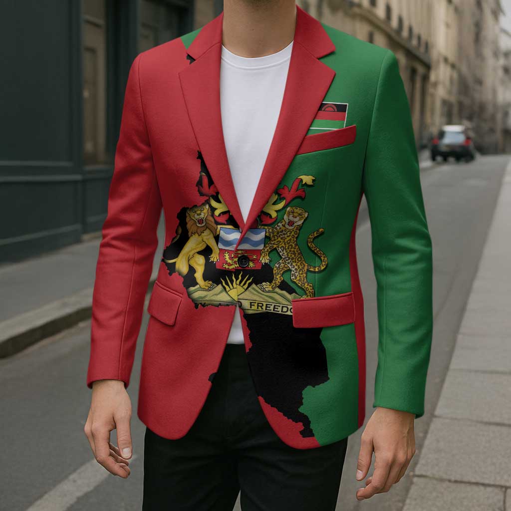 Malawi Flag Map Blazer Simple Malawi Emblem Coat of Arms - Wonder Print Shop