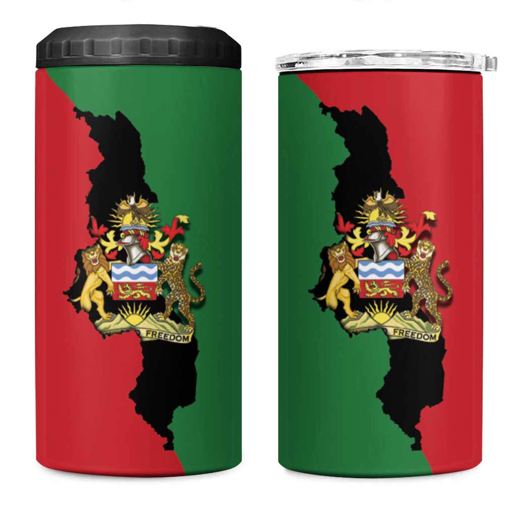 Malawi Flag Map 4 in 1 Can Cooler Tumbler Simple Malawi Emblem Coat of Arms - Wonder Print Shop