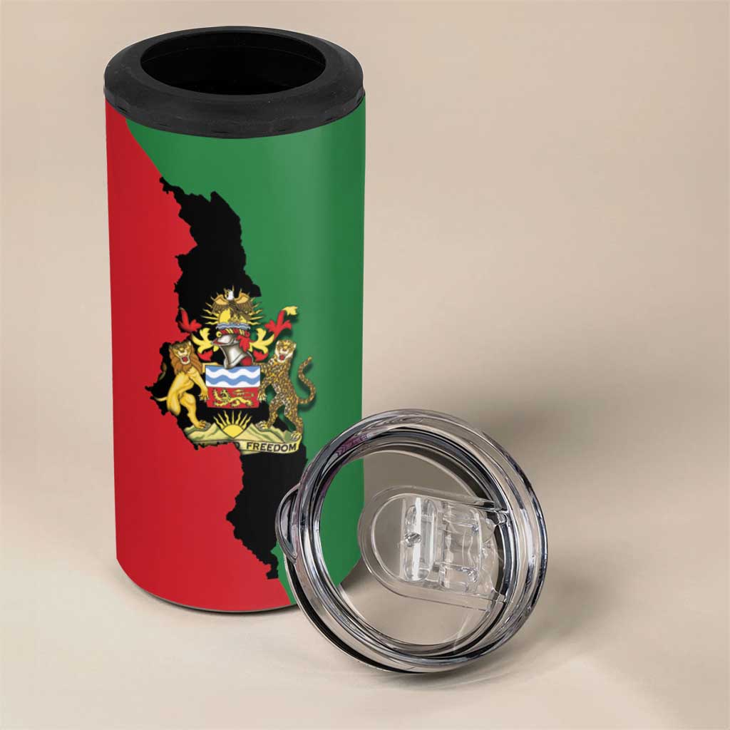 Malawi Flag Map 4 in 1 Can Cooler Tumbler Simple Malawi Emblem Coat of Arms - Wonder Print Shop