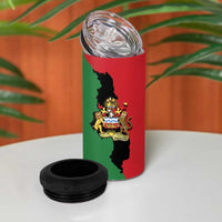 Malawi Flag Map 4 in 1 Can Cooler Tumbler Simple Malawi Emblem Coat of Arms - Wonder Print Shop