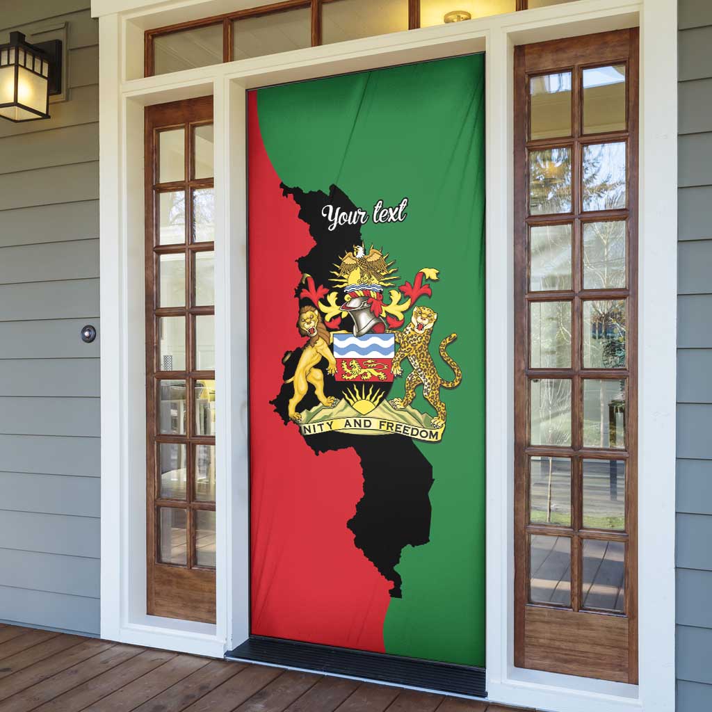Malawi Flag Map Door Cover Simple Malawi Emblem Coat of Arms - Wonder Print Shop
