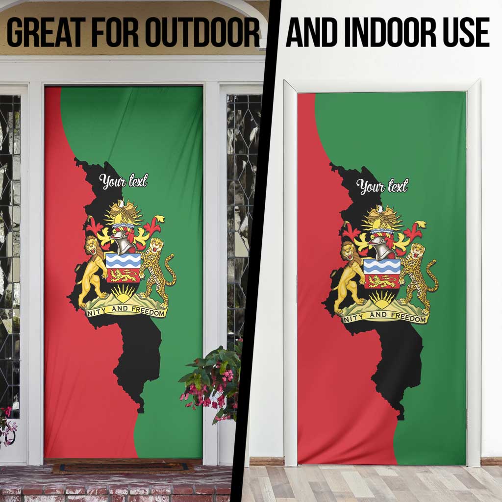 Malawi Flag Map Door Cover Simple Malawi Emblem Coat of Arms - Wonder Print Shop