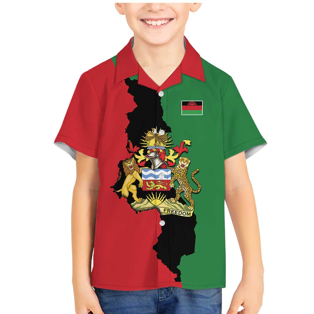 Malawi Flag Map Family Matching Mermaid Dress and Hawaiian Shirt Simple Malawi Emblem Coat of Arms - Wonder Print Shop
