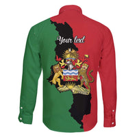 Malawi Flag Map Family Matching Off The Shoulder Long Sleeve Dress and Hawaiian Shirt Simple Malawi Emblem Coat of Arms - Wonder Print Shop