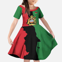 Malawi Flag Map Family Matching Off Shoulder Maxi Dress and Hawaiian Shirt Simple Malawi Emblem Coat of Arms - Wonder Print Shop