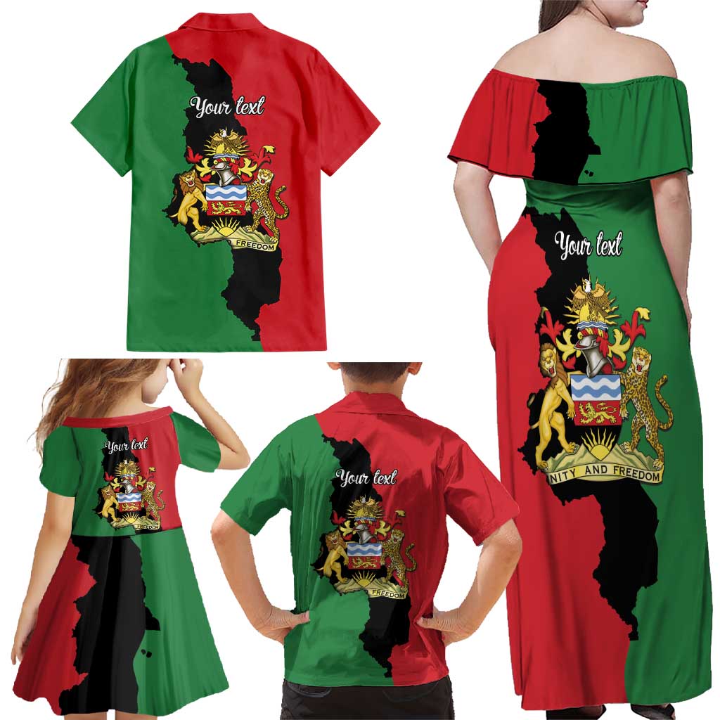Malawi Flag Map Family Matching Off Shoulder Maxi Dress and Hawaiian Shirt Simple Malawi Emblem Coat of Arms - Wonder Print Shop