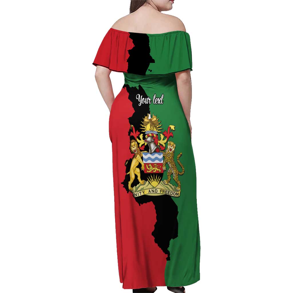 Malawi Flag Map Family Matching Off Shoulder Maxi Dress and Hawaiian Shirt Simple Malawi Emblem Coat of Arms - Wonder Print Shop