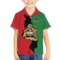 Malawi Flag Map Family Matching Off Shoulder Maxi Dress and Hawaiian Shirt Simple Malawi Emblem Coat of Arms - Wonder Print Shop