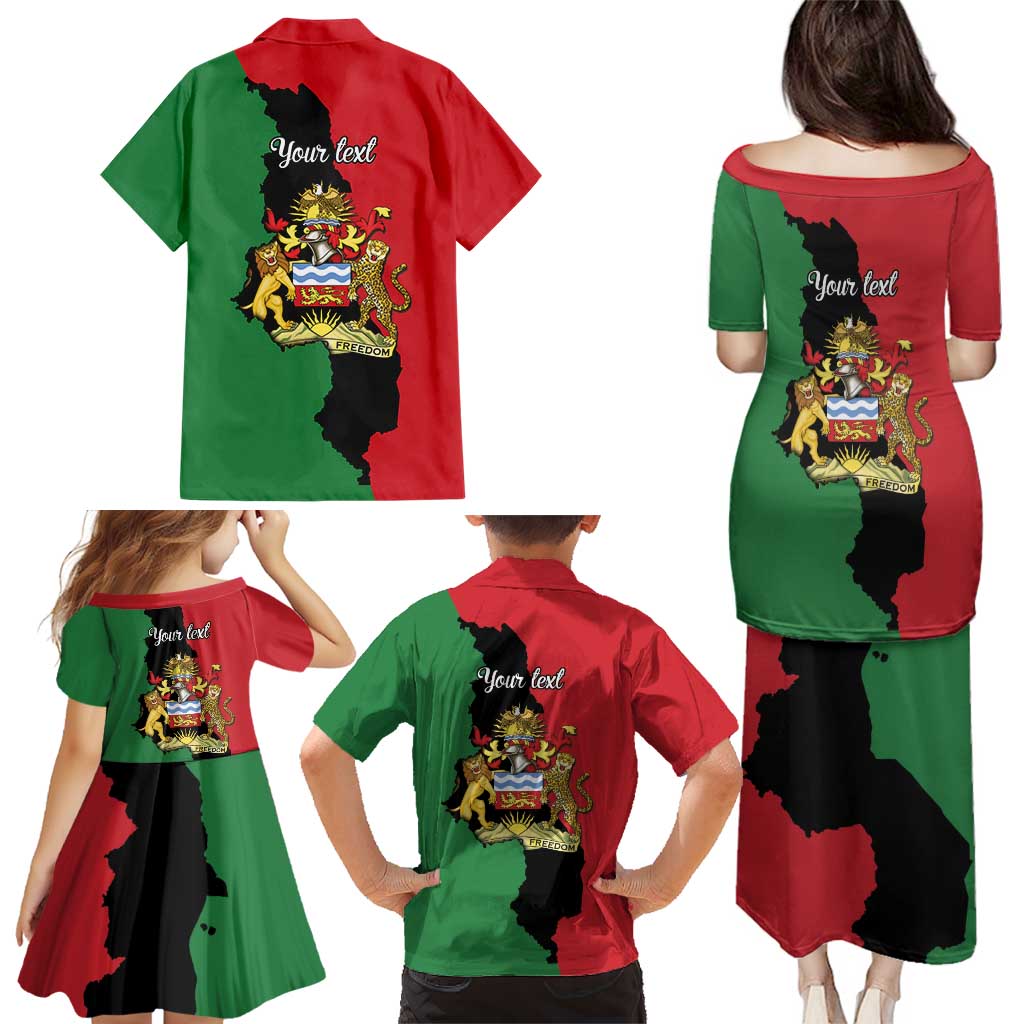 Malawi Flag Map Family Matching Puletasi and Hawaiian Shirt Simple Malawi Emblem Coat of Arms - Wonder Print Shop