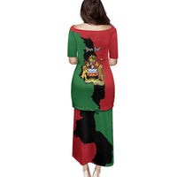 Malawi Flag Map Family Matching Puletasi and Hawaiian Shirt Simple Malawi Emblem Coat of Arms - Wonder Print Shop