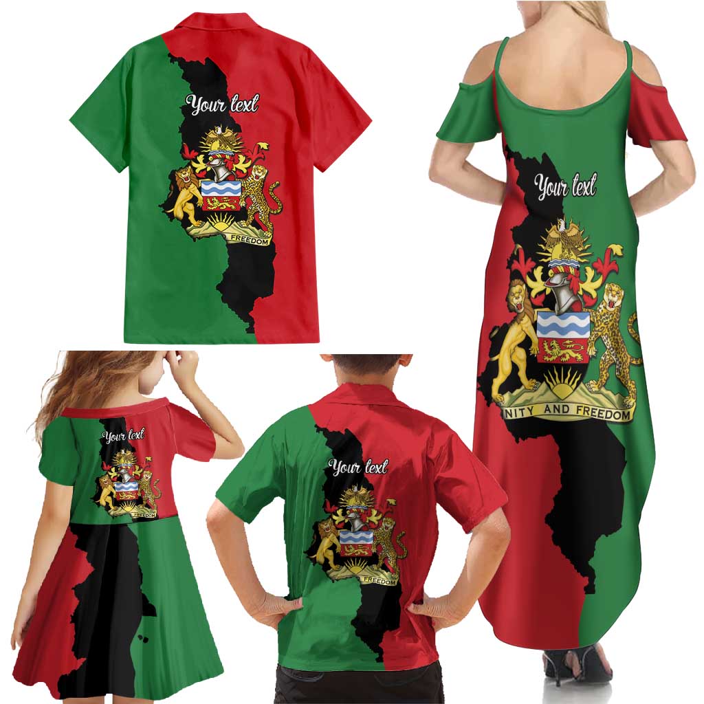 Malawi Flag Map Family Matching Summer Maxi Dress and Hawaiian Shirt Simple Malawi Emblem Coat of Arms - Wonder Print Shop