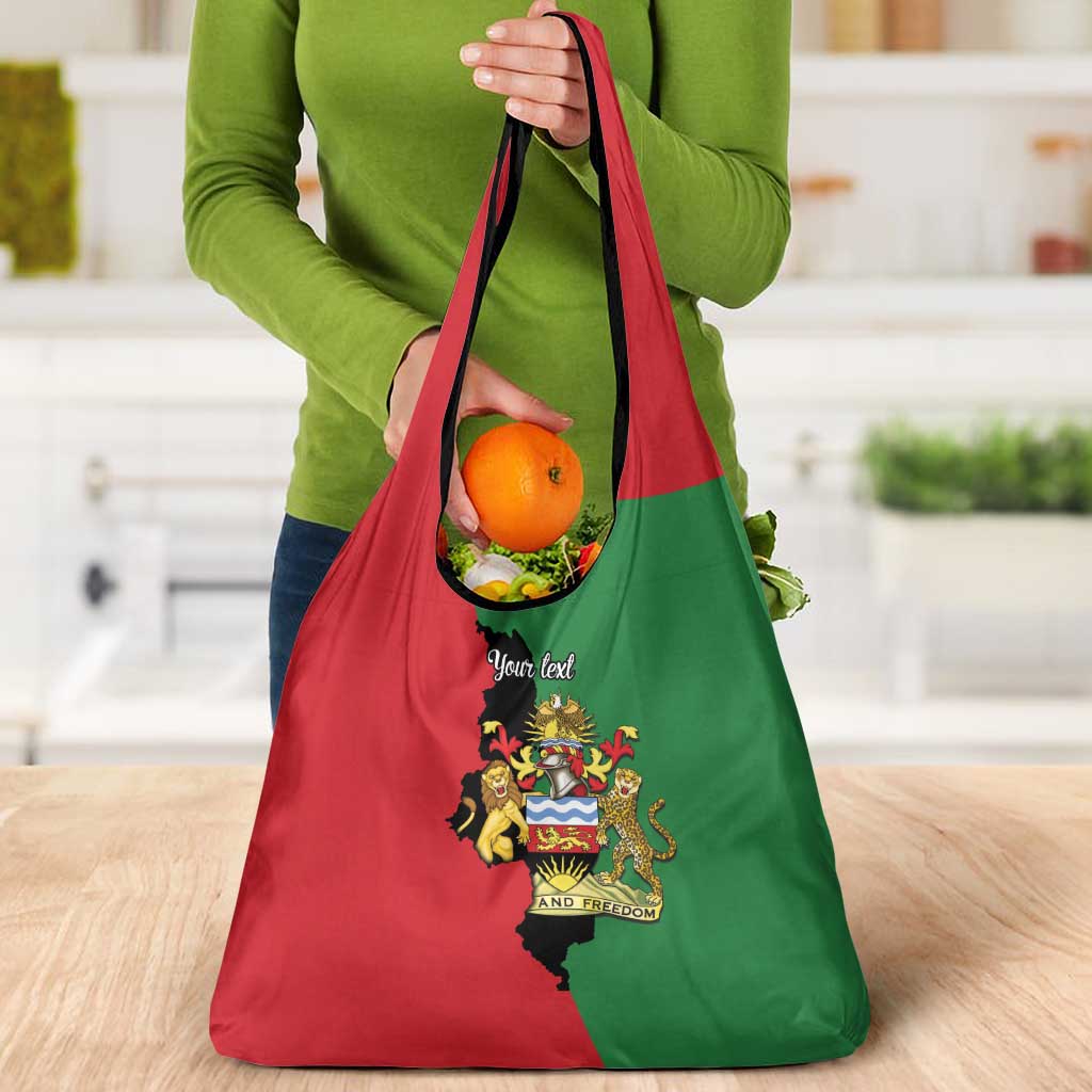 Malawi Flag Map Grocery Bag Simple Malawi Emblem Coat of Arms - Wonder Print Shop
