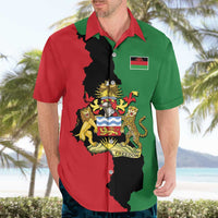 Malawi Flag Map Hawaiian Shirt Simple Malawi Emblem Coat of Arms - Wonder Print Shop