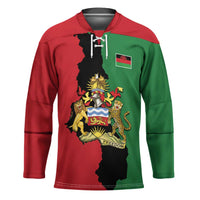 Malawi Flag Map Hockey Jersey Simple Malawi Emblem Coat of Arms - Wonder Print Shop