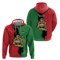 Malawi Flag Map Hoodie Simple Malawi Emblem Coat of Arms - Wonder Print Shop