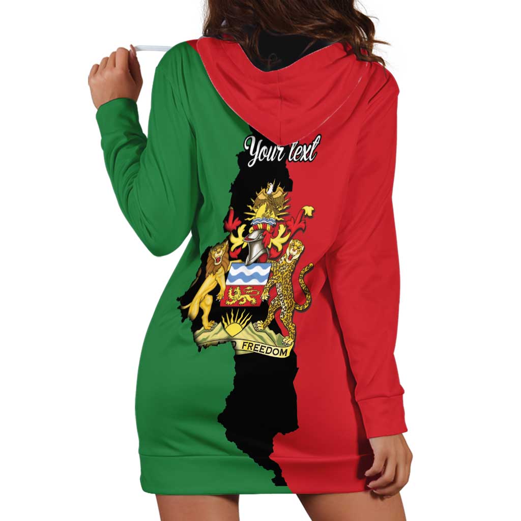 Malawi Flag Map Hoodie Dress Simple Malawi Emblem Coat of Arms - Wonder Print Shop