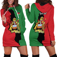 Malawi Flag Map Hoodie Dress Simple Malawi Emblem Coat of Arms - Wonder Print Shop
