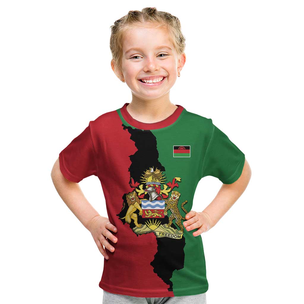 Malawi Flag Map Kid T Shirt Simple Malawi Emblem Coat of Arms - Wonder Print Shop