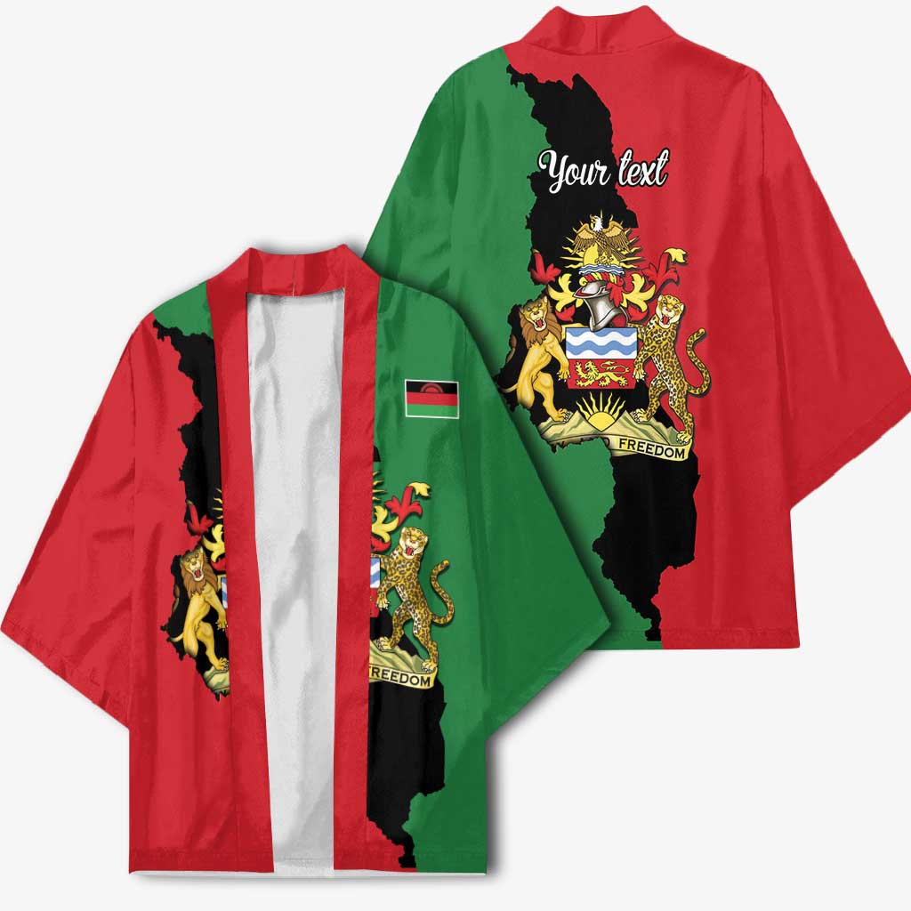 Malawi Flag Map Kimono Simple Malawi Emblem Coat of Arms - Wonder Print Shop