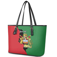 Malawi Flag Map Leather Tote Bag Simple Malawi Emblem Coat of Arms - Wonder Print Shop