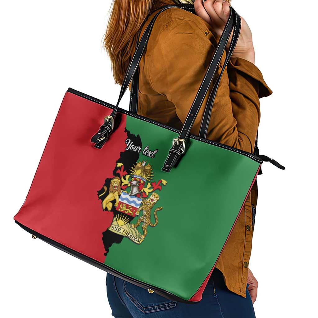 Malawi Flag Map Leather Tote Bag Simple Malawi Emblem Coat of Arms - Wonder Print Shop