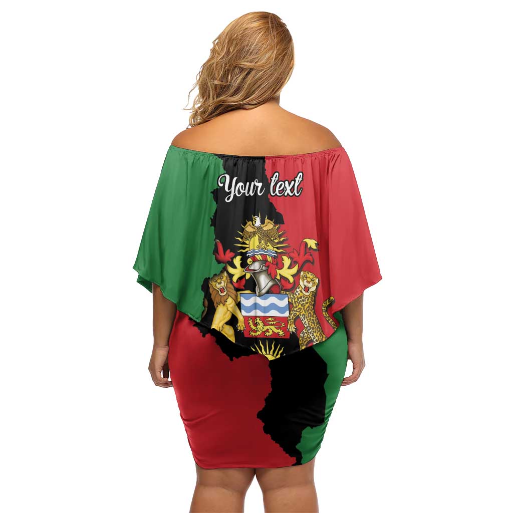 Malawi Flag Map Off Shoulder Short Dress Simple Malawi Emblem Coat of Arms - Wonder Print Shop