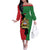 Malawi Flag Map Off The Shoulder Long Sleeve Dress Simple Malawi Emblem Coat of Arms - Wonder Print Shop