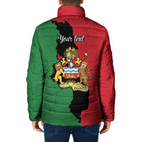 Malawi Flag Map Padded Jacket Simple Malawi Emblem Coat of Arms - Wonder Print Shop