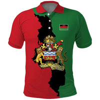 Malawi Flag Map Polo Shirt Simple Malawi Emblem Coat of Arms - Wonder Print Shop