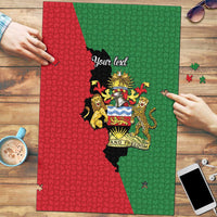 Malawi Flag Map Puzzle Simple Malawi Emblem Coat of Arms - Wonder Print Shop