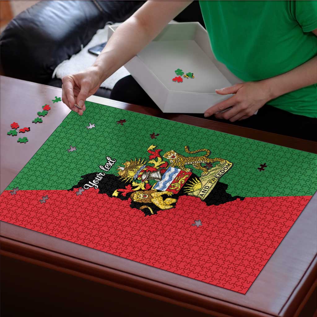Malawi Flag Map Puzzle Simple Malawi Emblem Coat of Arms - Wonder Print Shop