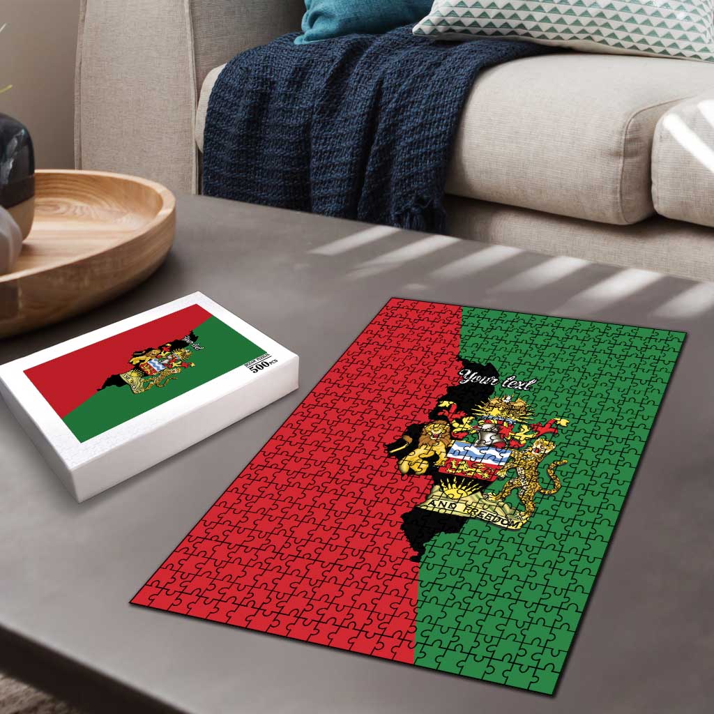 Malawi Flag Map Puzzle Simple Malawi Emblem Coat of Arms - Wonder Print Shop