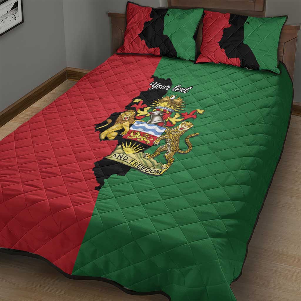 Malawi Flag Map Quilt Bed Set Simple Malawi Emblem Coat of Arms - Wonder Print Shop