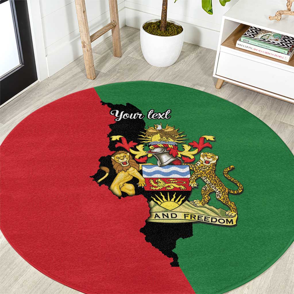 Malawi Flag Map Round Carpet Simple Malawi Emblem Coat of Arms - Wonder Print Shop