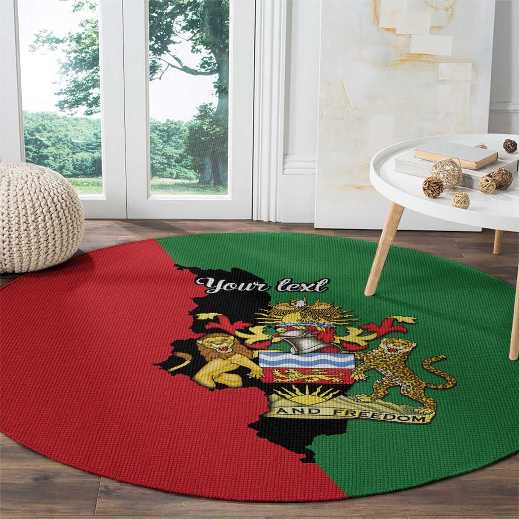 Malawi Flag Map Round Carpet Simple Malawi Emblem Coat of Arms - Wonder Print Shop
