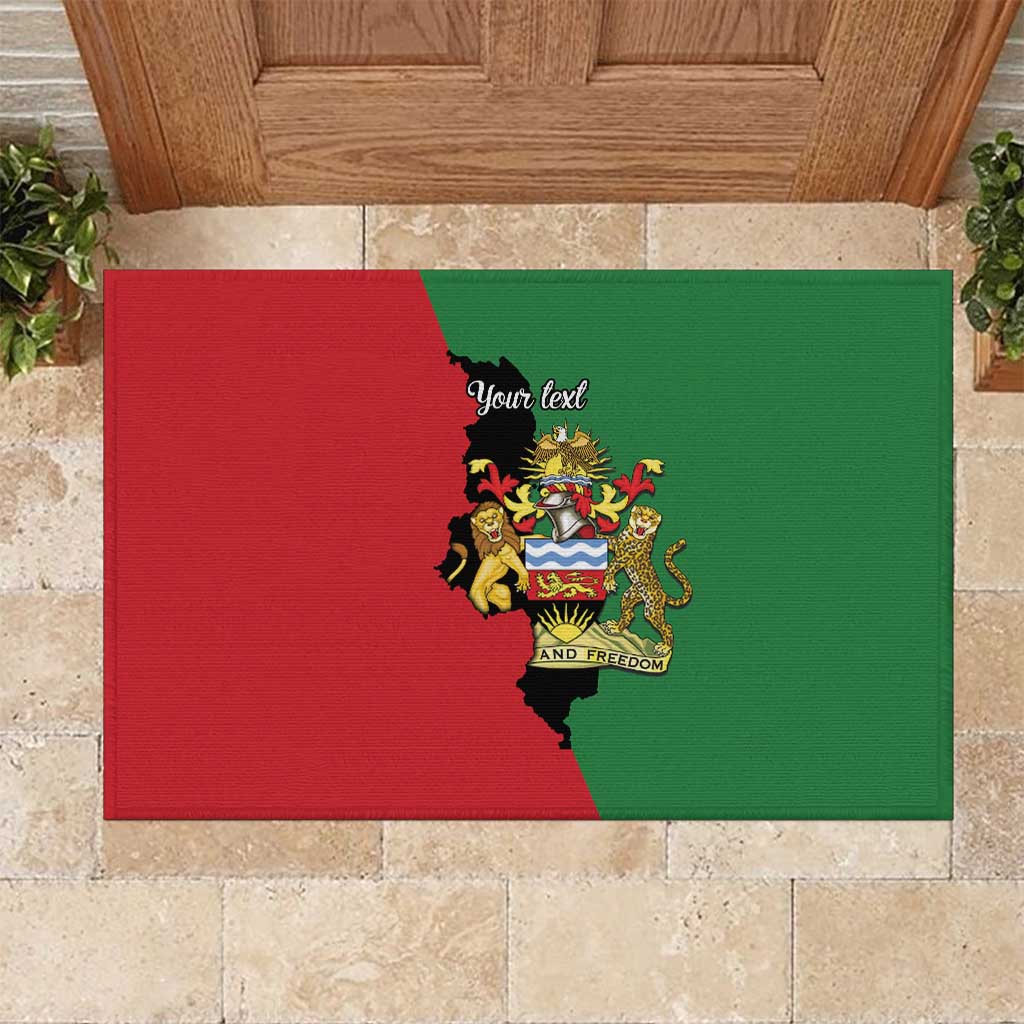 Malawi Flag Map Rubber Doormat Simple Malawi Emblem Coat of Arms - Wonder Print Shop