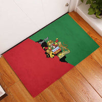 Malawi Flag Map Rubber Doormat Simple Malawi Emblem Coat of Arms - Wonder Print Shop