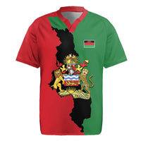 Malawi Flag Map Rugby Jersey Simple Malawi Emblem Coat of Arms - Wonder Print Shop